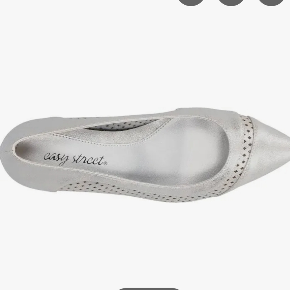 Easy Street Women's Ansen Silver Kitten Heels - Picture 2 of 16